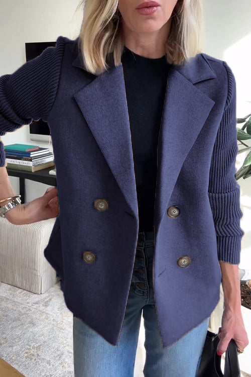 Sorelle | Elegant Knit-Sleeve Blazer