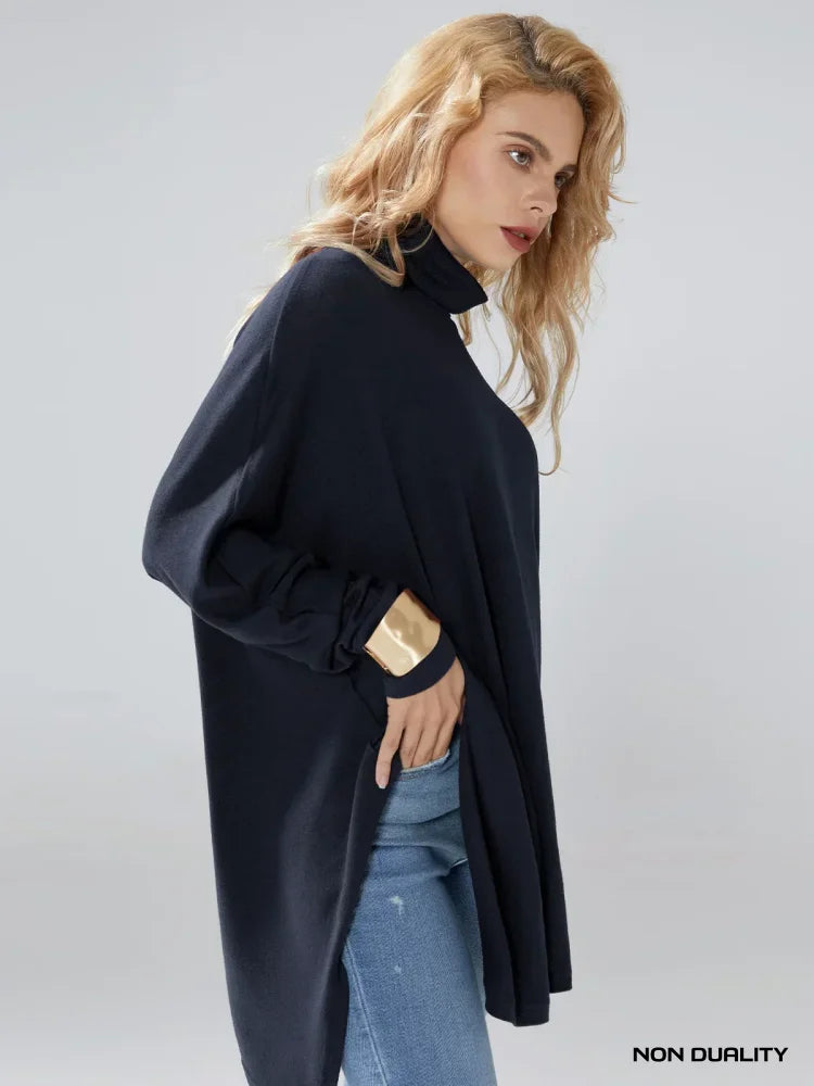 Luna | Elegant Turtleneck Drape Sweaters