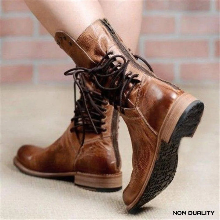 Non Duality | Leather Lace-Up Ankle Boots