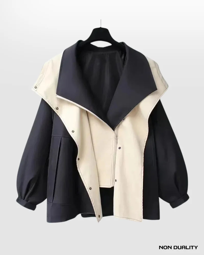 Dual-Tone Oversized Trenchcoat