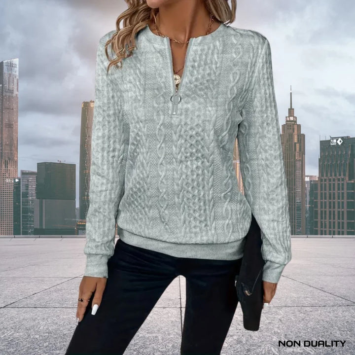 Non Duality | Chic Knit Zip-Up Sweater