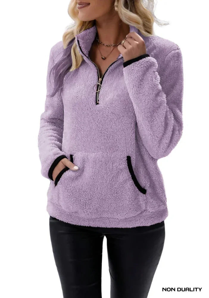 Non Duality | Cozy Sherpa Pullover Purple / S