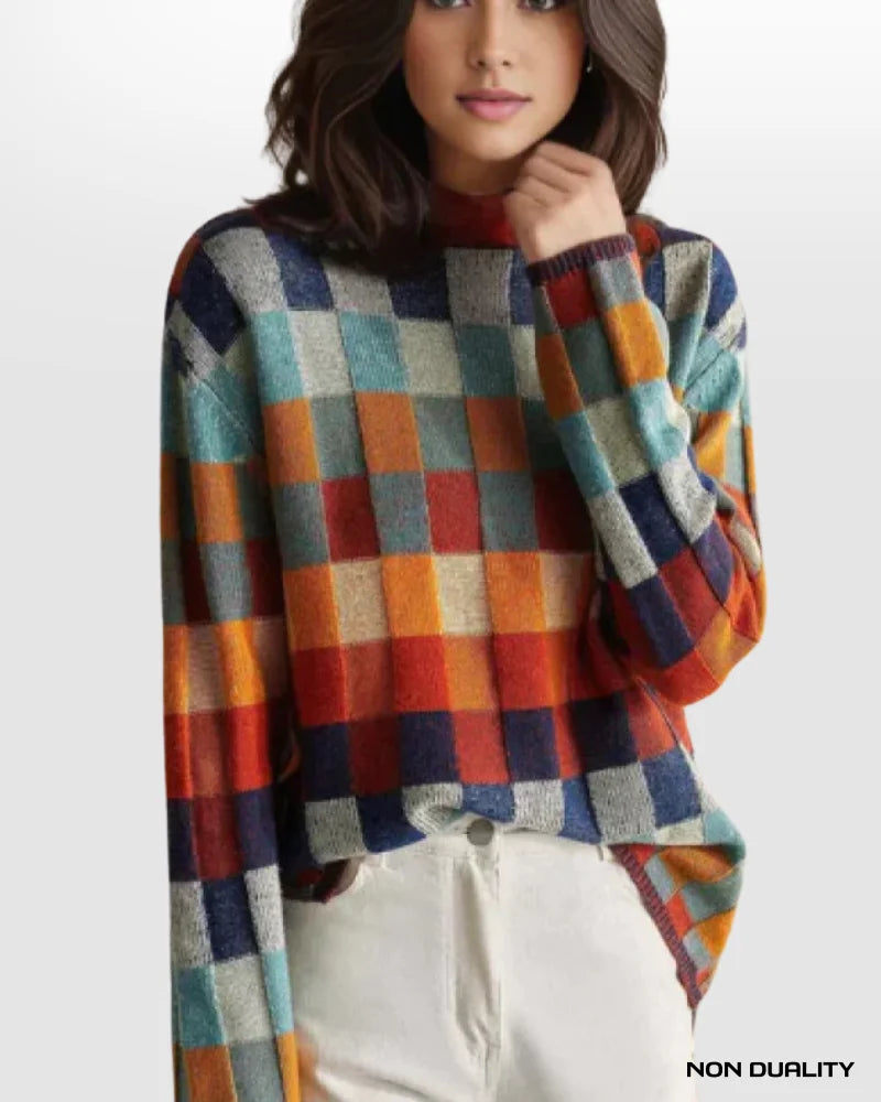 Non Duality | Checkered Knit Sweater