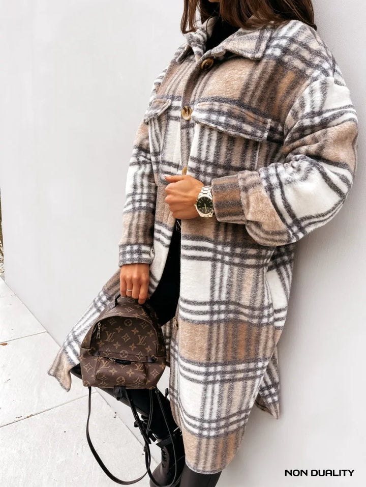 Non Duality | Checkered Wool-Blend Coat Jassen