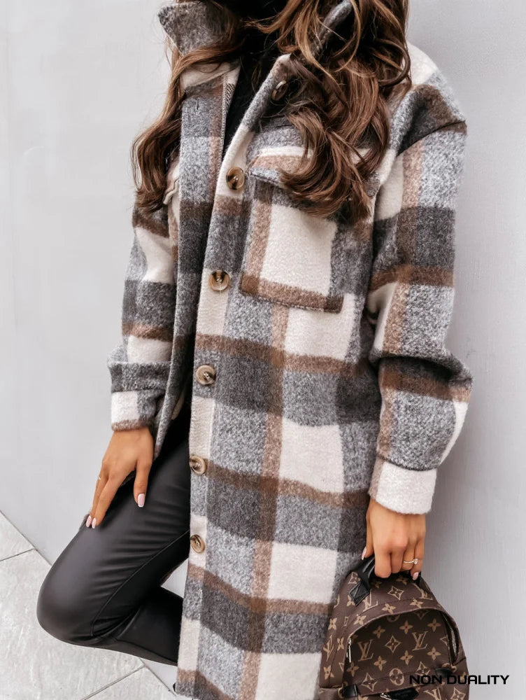 Non Duality | Checkered Wool-Blend Coat Jassen