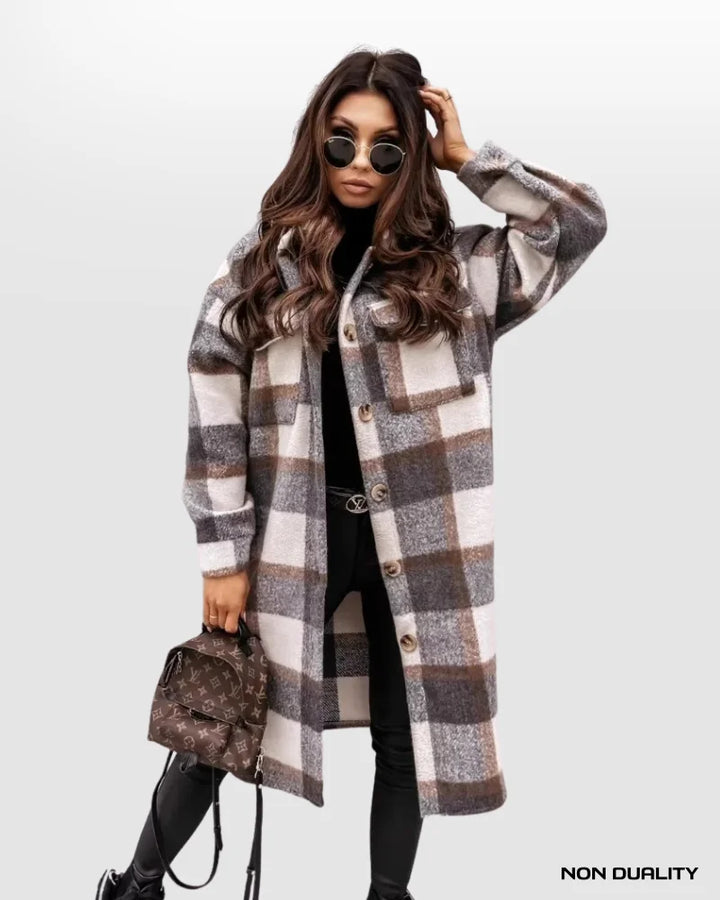 Non Duality | Checkered Wool-Blend Coat Jassen