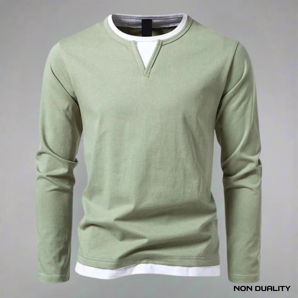 Non Duality | Layered Look Casual Tee Green / S