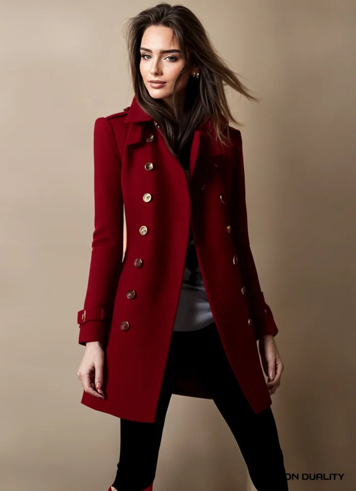 Non Duality | Chic Tailored Wool Coat Red / S