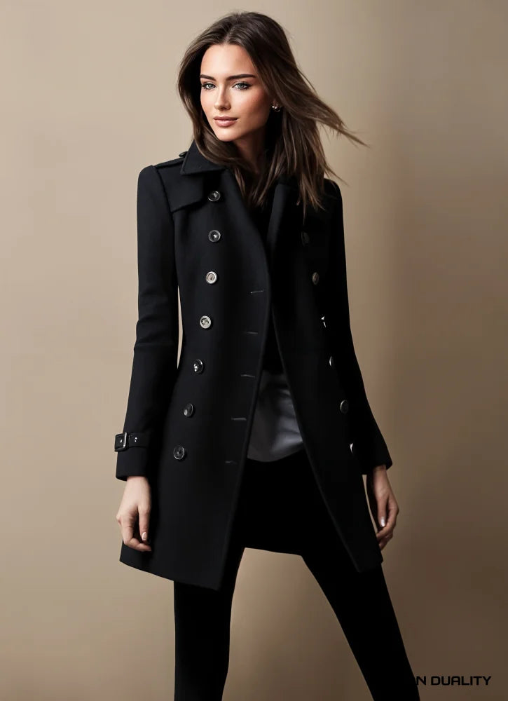 Non Duality | Chic Tailored Wool Coat Black / S