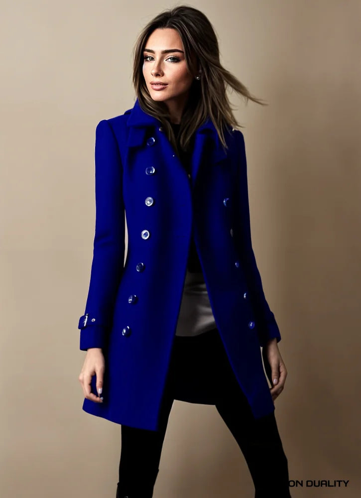 Non Duality | Chic Tailored Wool Coat Blue / S