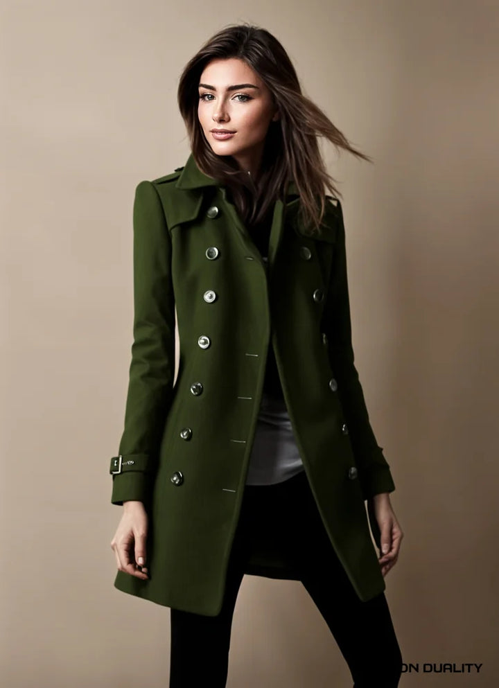 Non Duality | Chic Tailored Wool Coat Green / S