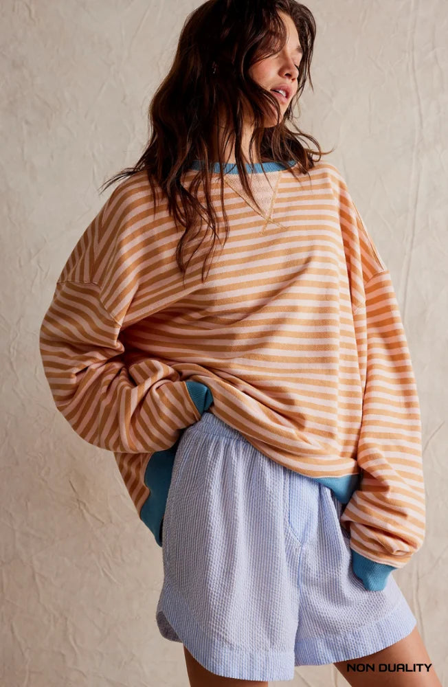 Striped Oversized Sweater Oranje / S