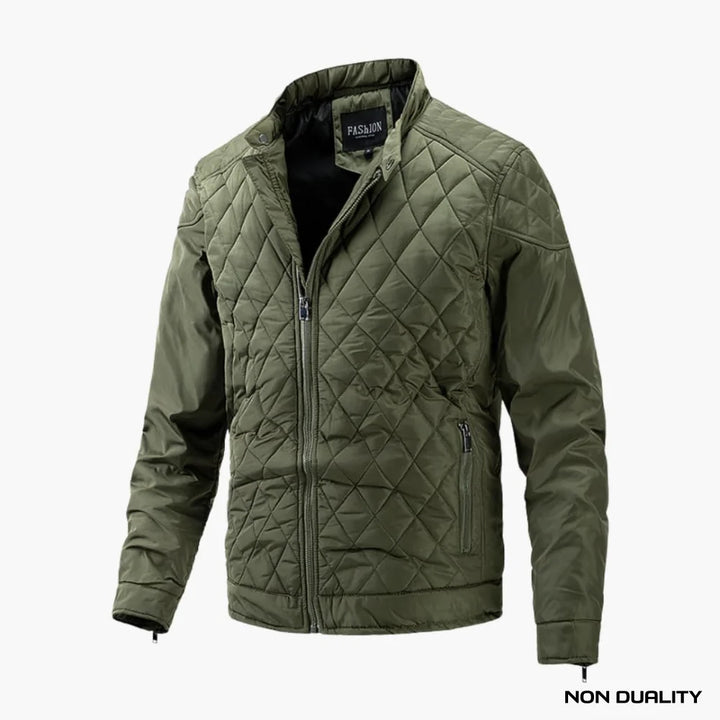 Non Duality | Sleek Padded Moto Jacket Green / Xs & Coats