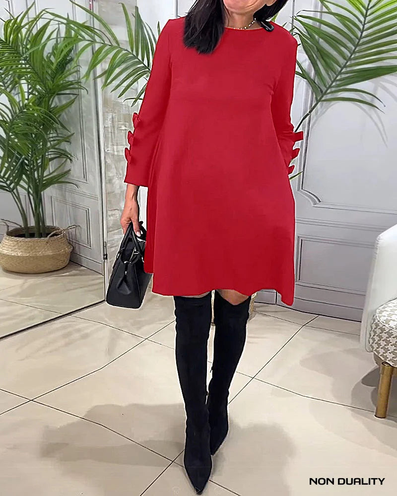 Non Duality | Bow Sleeve Dress Rood / S