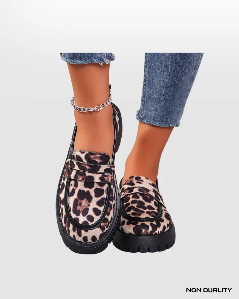 Non Duality | Lea Leopard Chunky Loafers