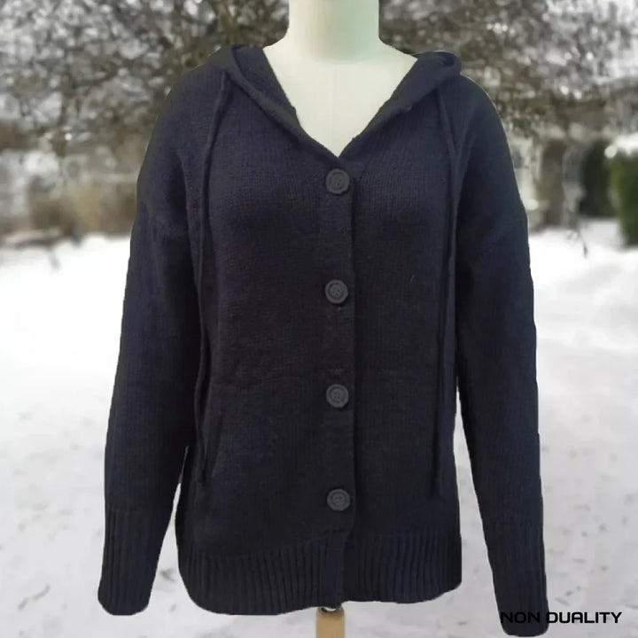 Non Duality | Comfy Hooded Button Sweater Cardigans