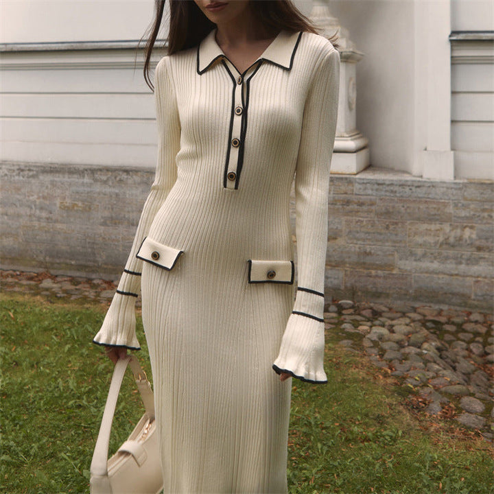 Fitted rib-knit maxi dress