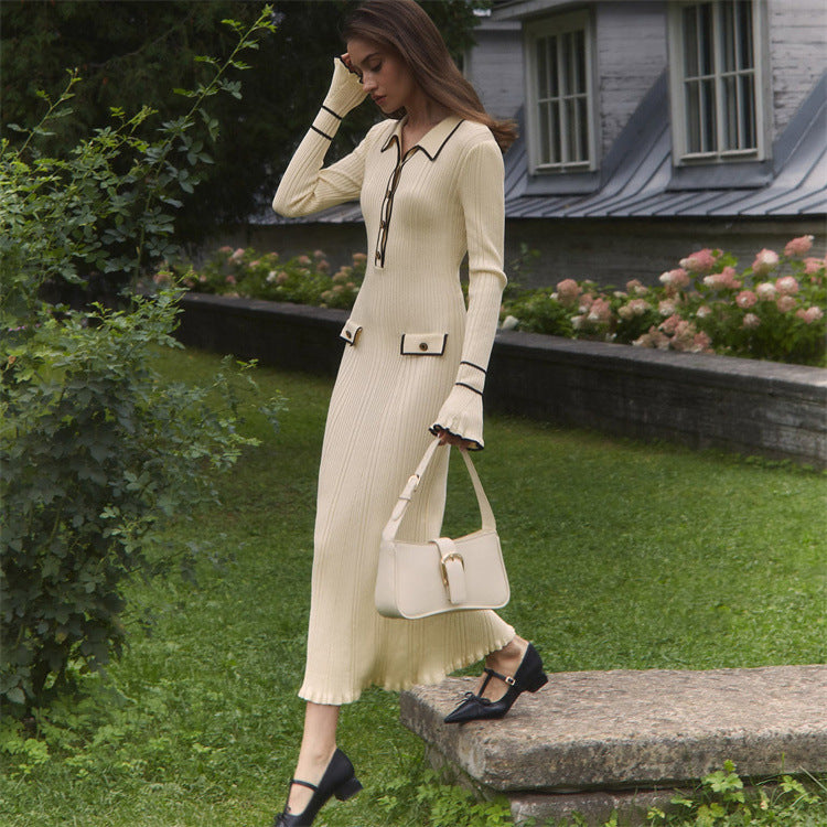 Fitted rib-knit maxi dress