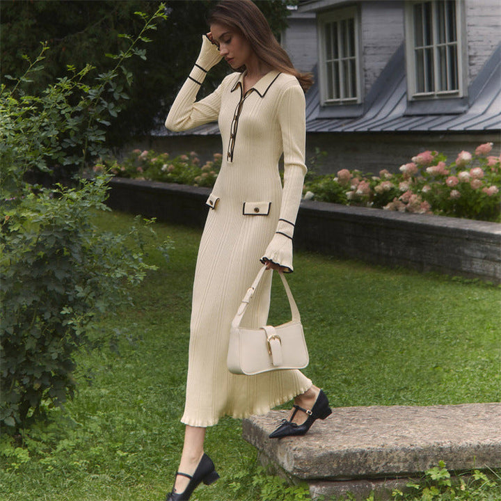 Fitted rib-knit maxi dress