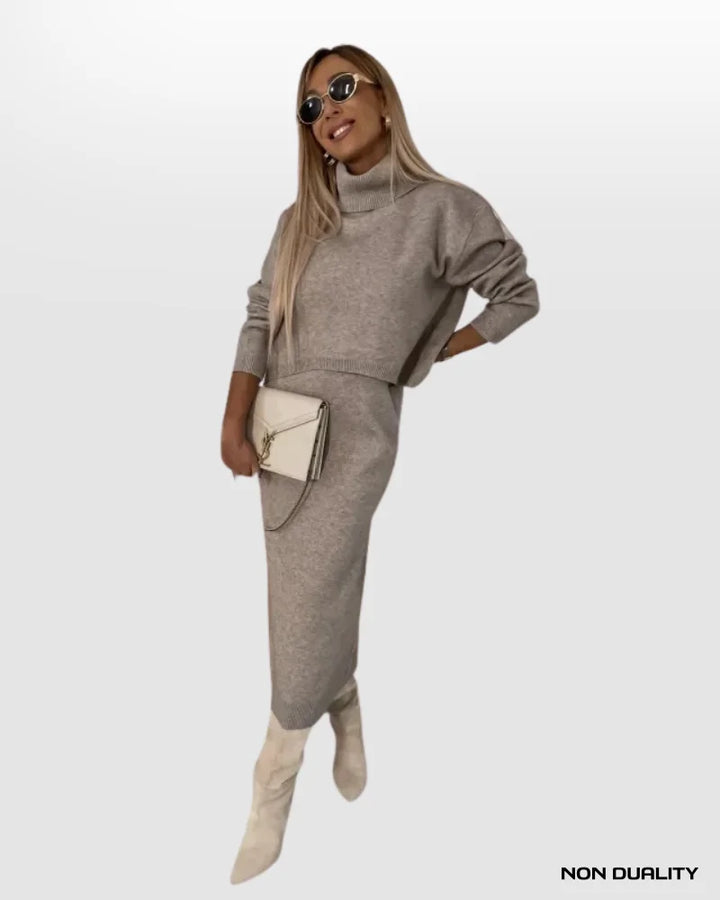 Non Duality | Cozy Chic Turtleneck Dress Set