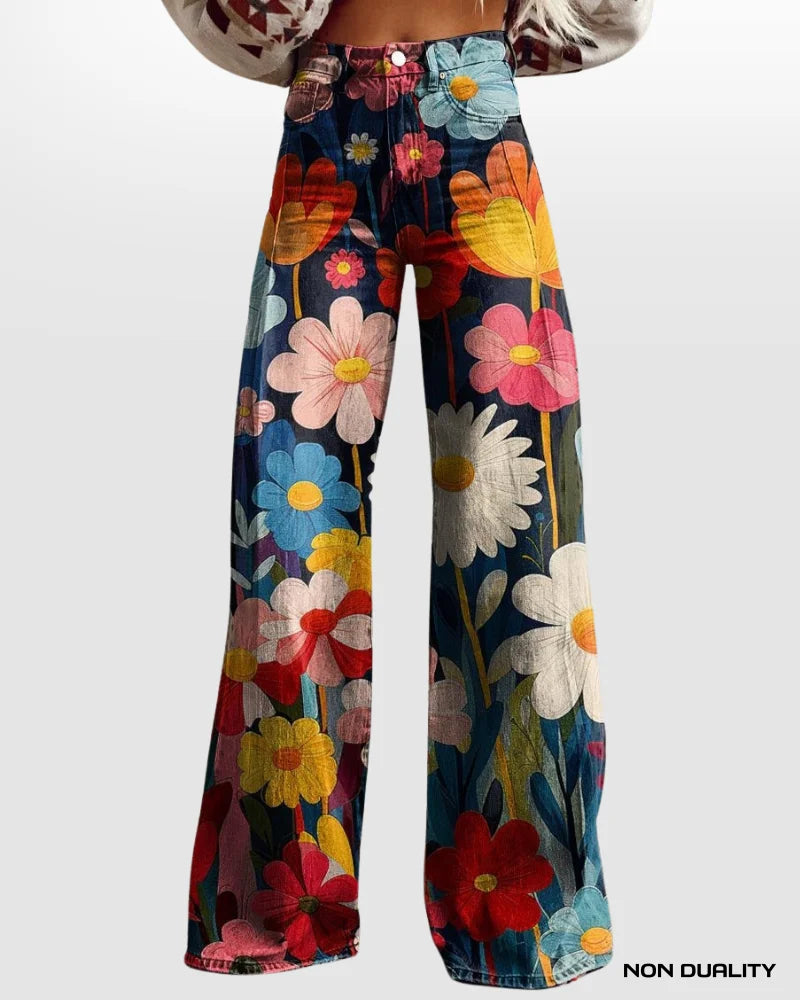 Non Duality | Boho Floral Wide Pants