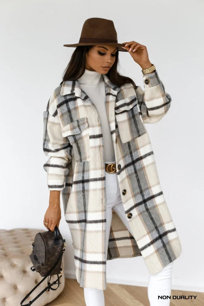 Non Duality | Checkered Wool-Blend Coat Jassen