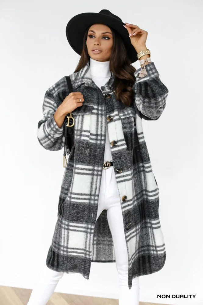 Non Duality | Checkered Wool-Blend Coat Jassen