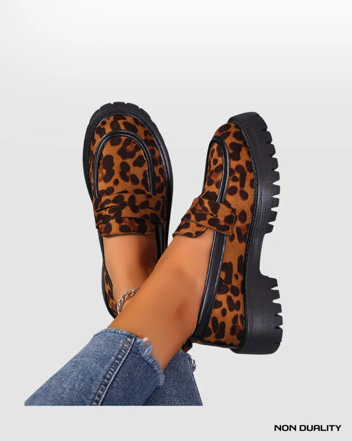 Non Duality | Lea Leopard Chunky Loafers