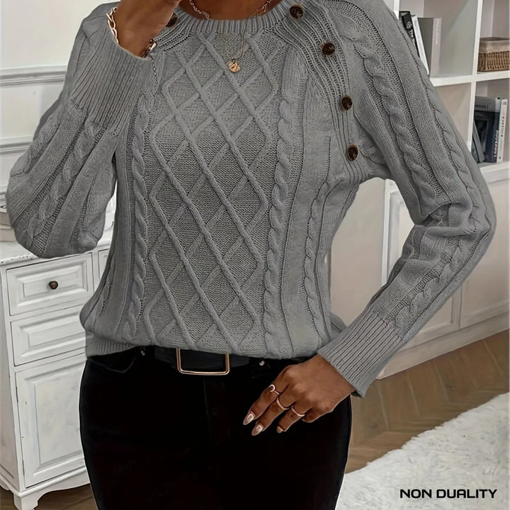 Non Duality | Buttoned Cable Sweater Truien & Sweaters