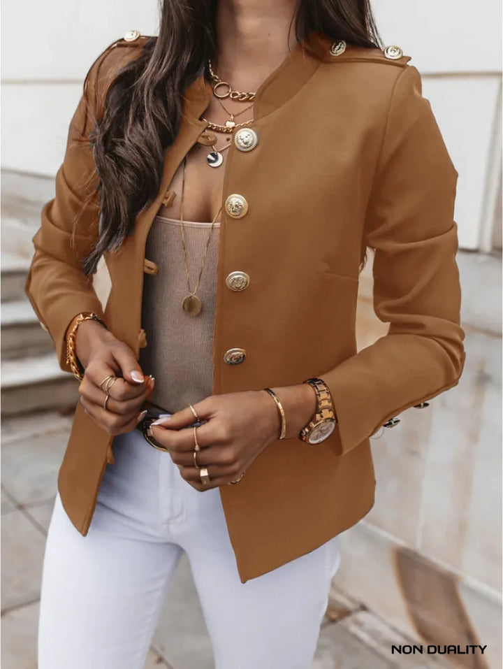 Non Duality | Elegant Buttoned Blazer Brown / S Jackets