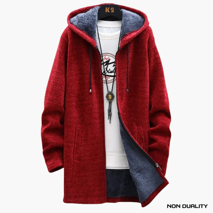 Non Duality | Essential Warm Hooded Jacket Red / S