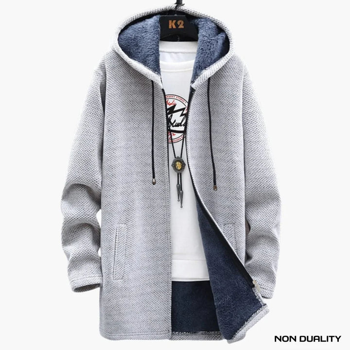 Non Duality | Essential Warm Hooded Jacket Light Gray / S