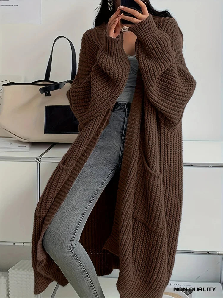 Emily | Knitted Oversized Cardigan Brown (Sold Out) / Xs