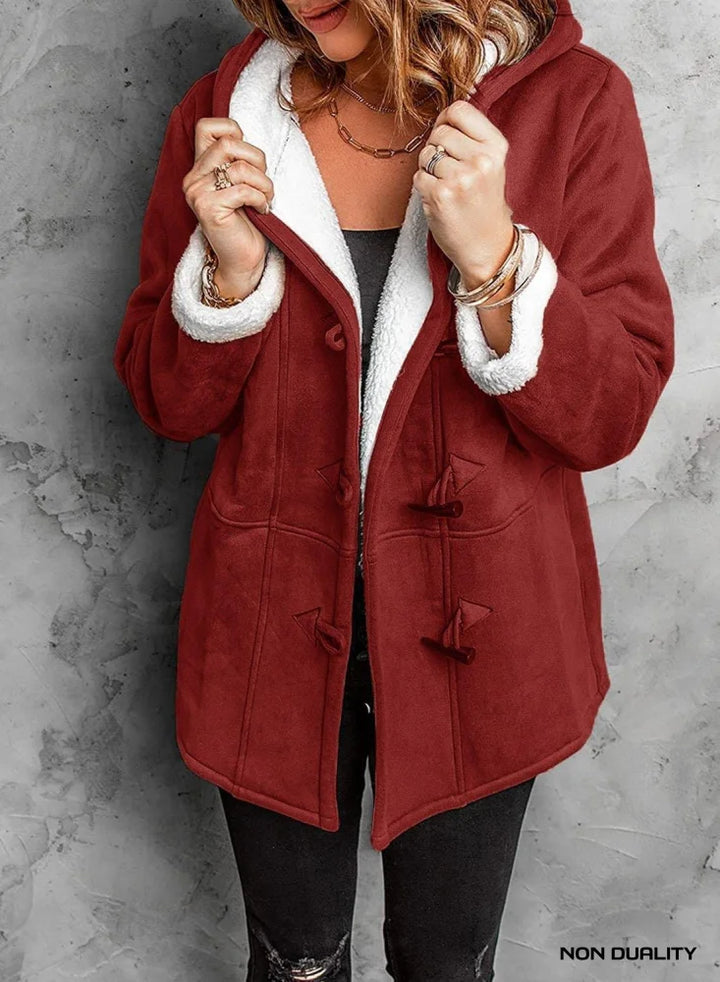 Non Duality | Plush Button Sherpa Jacket Red / S Coat