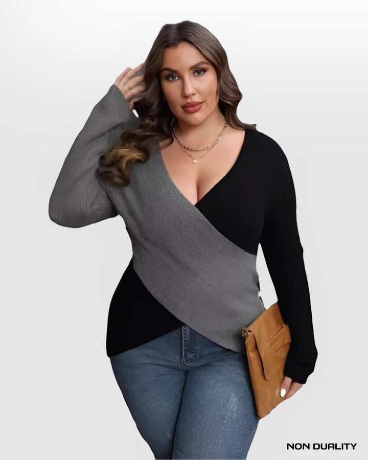 Non Duality | Stylish V-Neck Sweater S