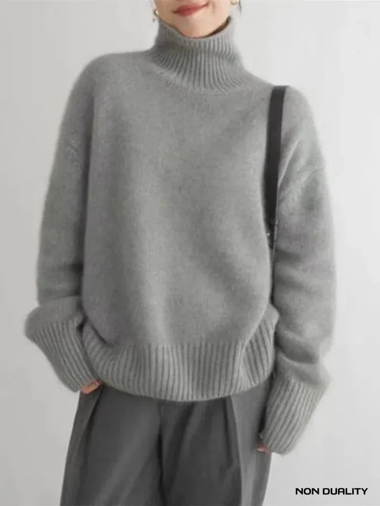 Olivia | Refined Turtleneck Sweater Grey / S