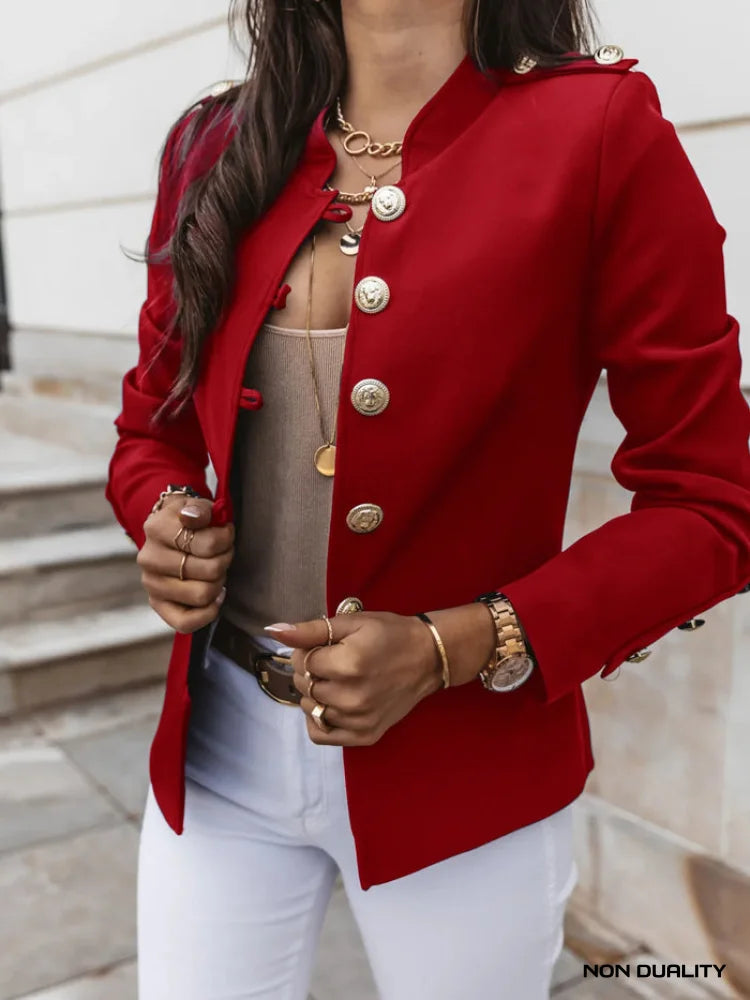 Non Duality | Elegant Buttoned Blazer Red / S Jackets