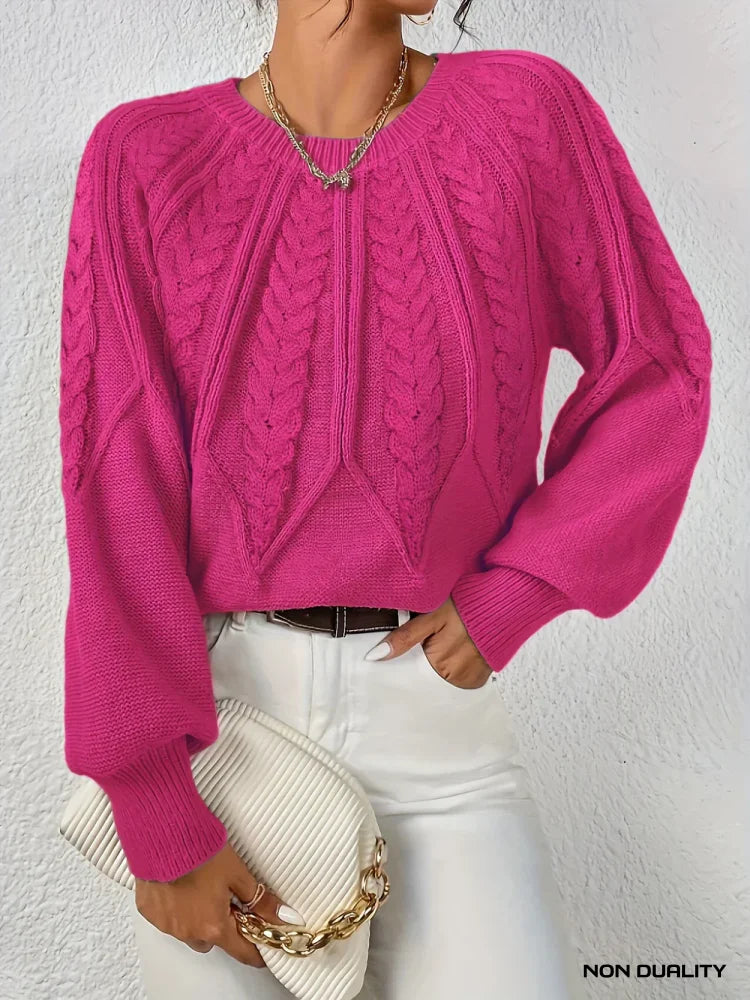 Non Duality | Chic Cable Knit Sweater Pink / S