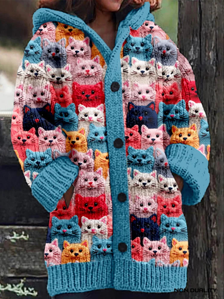 Non Duality | Colorful Knit Cat Cardigan Design 3 (Almost Sold Out) / S