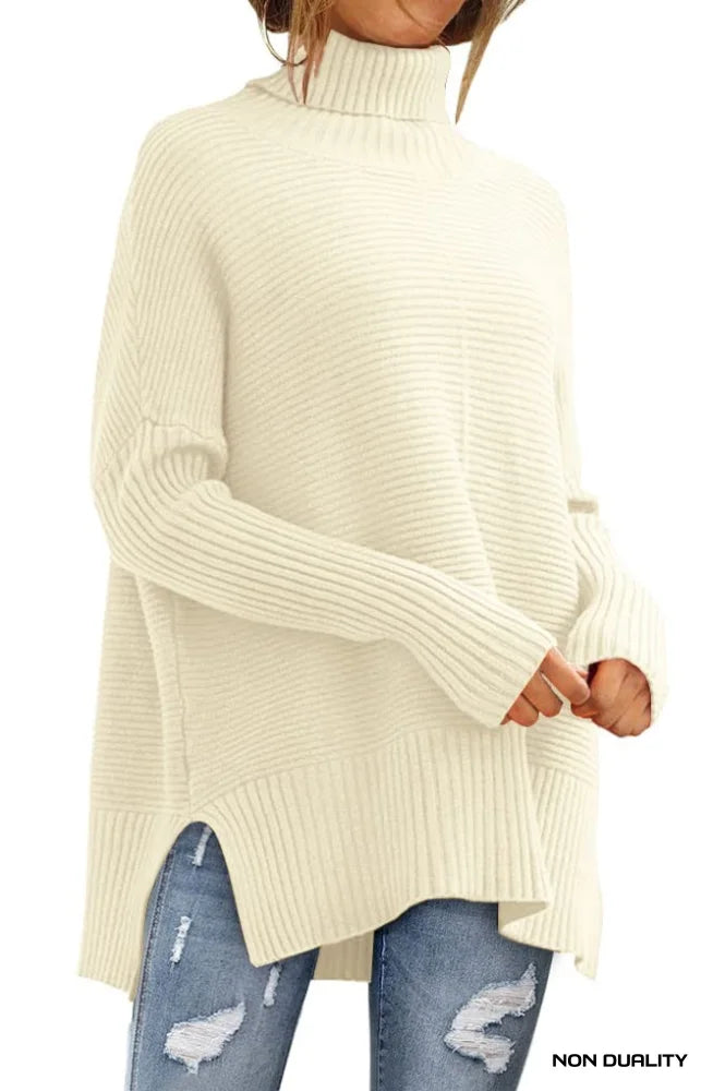 Non Duality | Oversized Turtleneck Sweater Apricot / Large