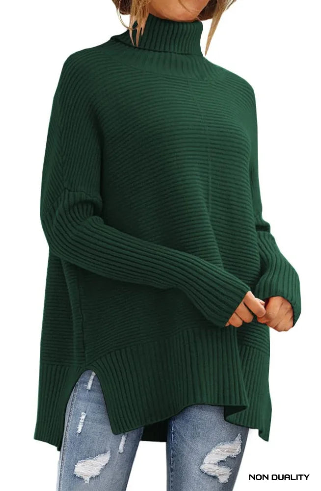 Non Duality | Oversized Turtleneck Sweater Green / Small