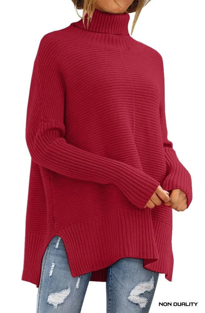 Non Duality | Oversized Turtleneck Sweater Red / X-Large