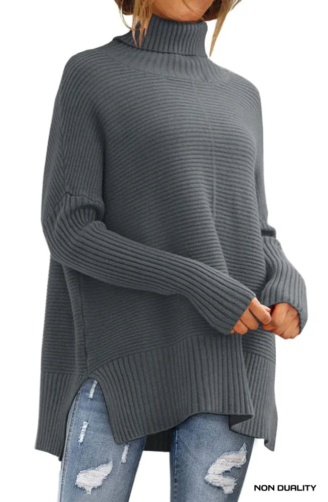 Non Duality | Oversized Turtleneck Sweater Deep Grey / Large