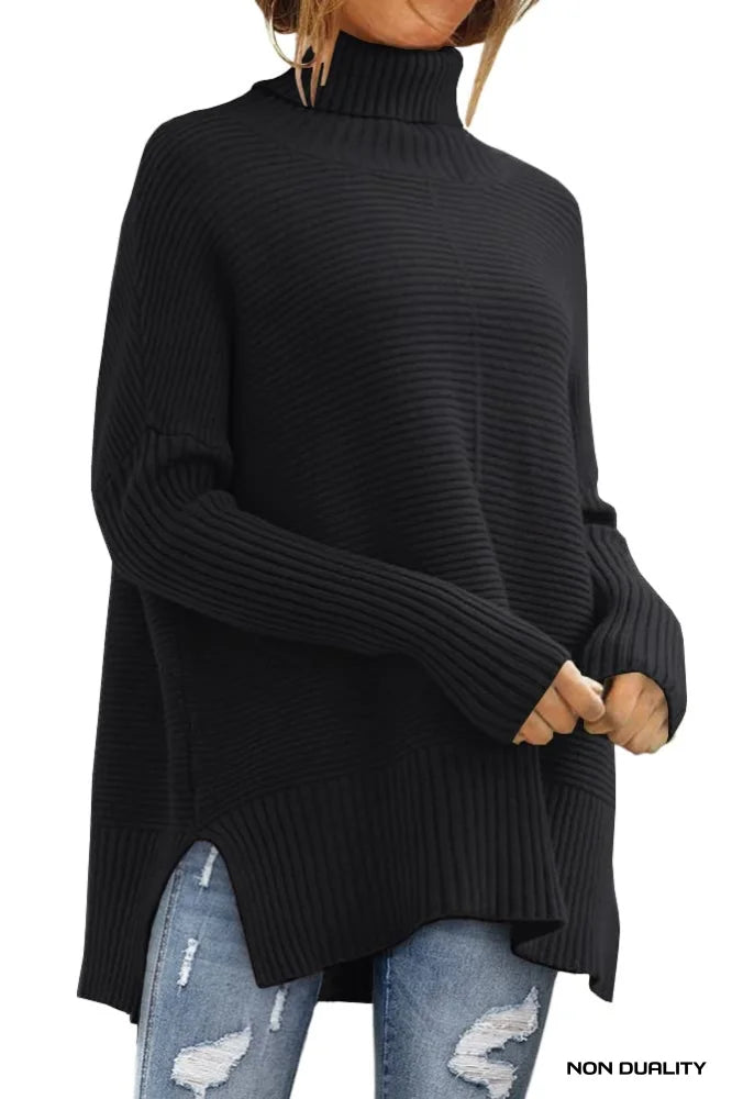 Non Duality | Oversized Turtleneck Sweater Black / Medium
