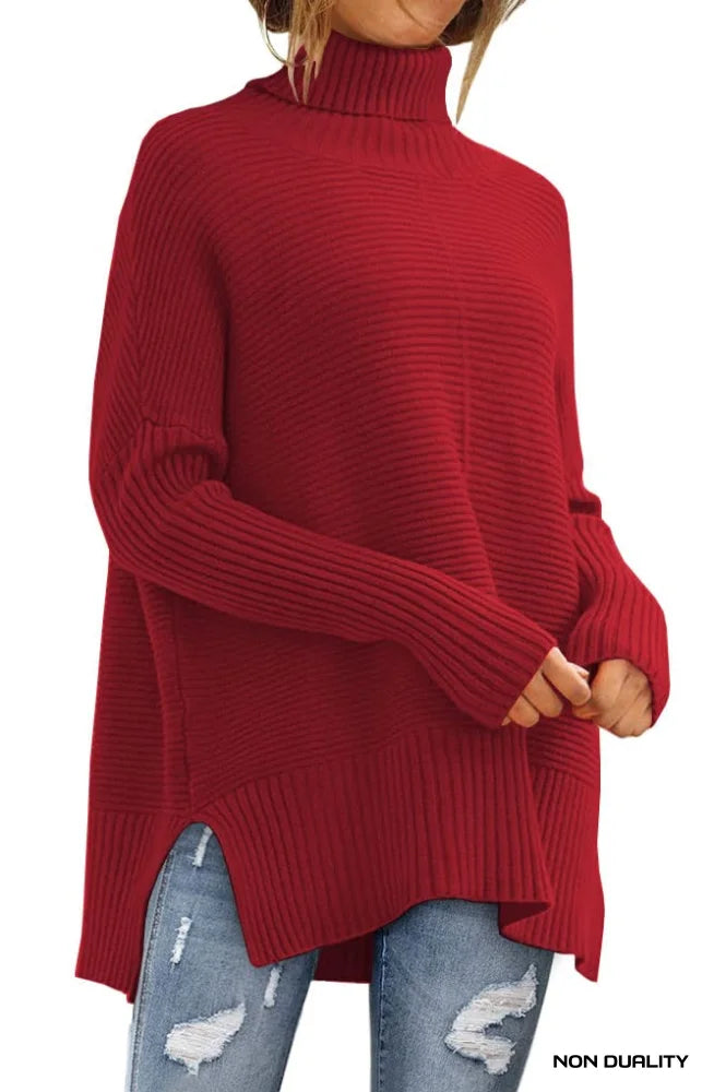 Non Duality | Oversized Turtleneck Sweater Red / Large