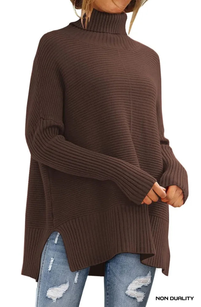 Non Duality | Oversized Turtleneck Sweater Brown / X-Large