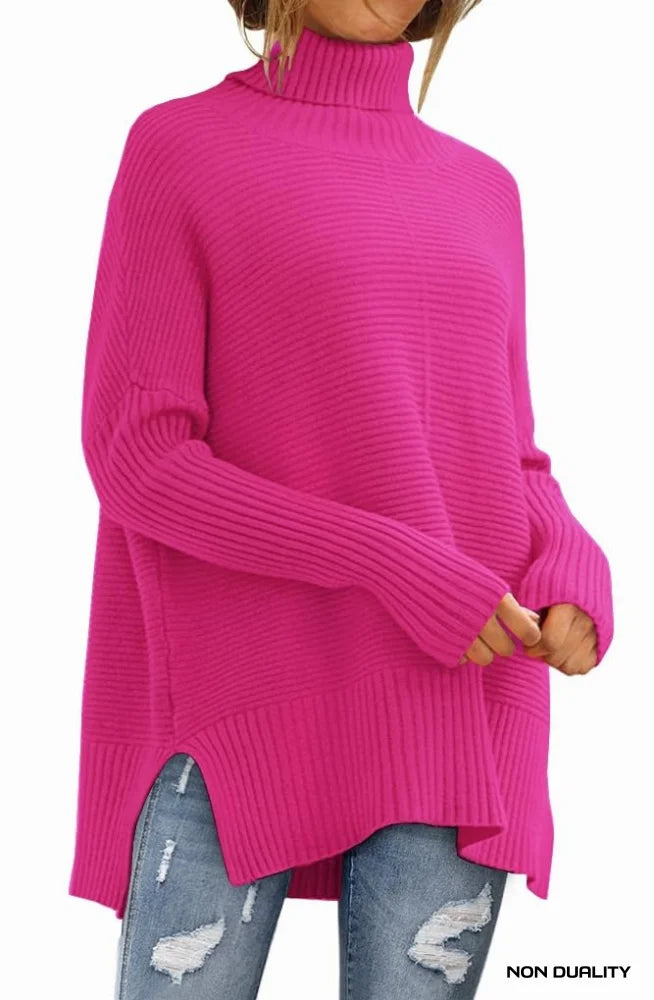 Non Duality | Oversized Turtleneck Sweater Pink / Small