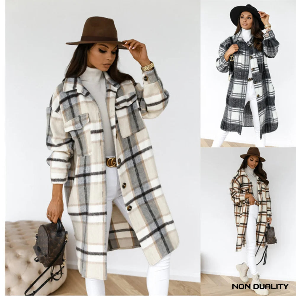 Non Duality | Checkered Wool-Blend Coat Jassen