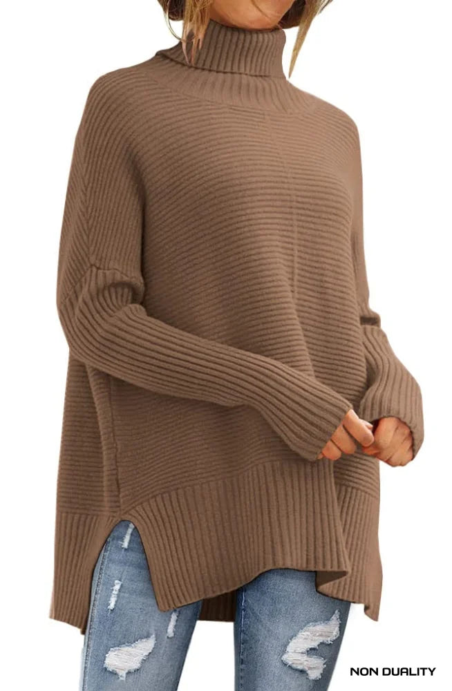 Non Duality | Oversized Turtleneck Sweater Dark Apricot / Medium