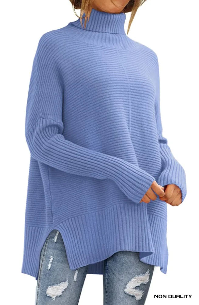 Non Duality | Oversized Turtleneck Sweater Blue / Medium